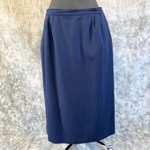 Vintage Pendleton Navy Blue Wool Skirt - 14